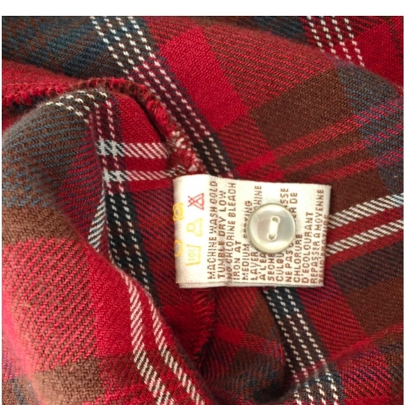 Red Plaid Belted  Cotton Mini Shirt Dress - Sz Med, 90s, y2k - Picture 13 of 13